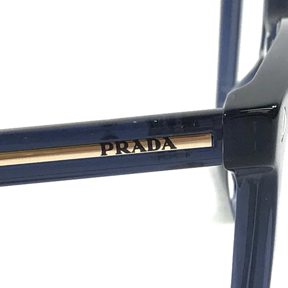 Prada Eyeglasses Frames VPRB11 08Q-1O1 Transparent Blue Gold Square 50-20-145